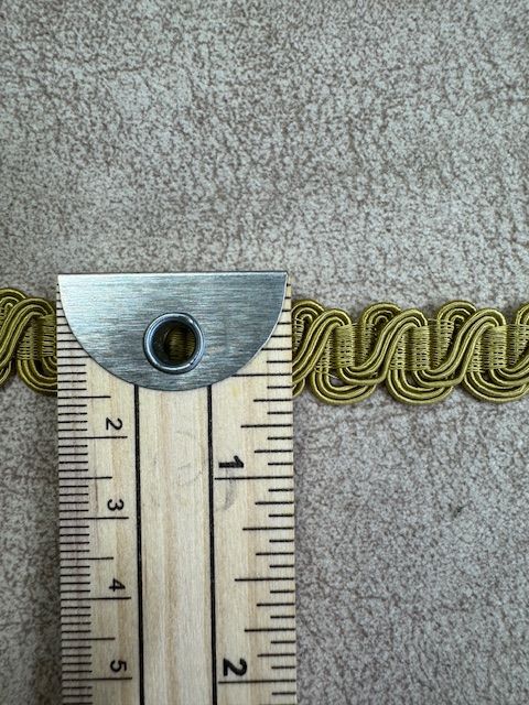 Upholstery Scroll Gimp/Braid Trim - Brass