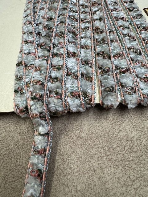 Upholstery Luxury Tufted Boucle Braid Trim - Ice Blue - Soft Options upholstery trim