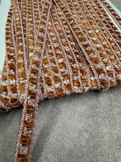 Upholstery Luxury Tufted Boucle Braid Trim - Sunset Orange - Soft Options upholstery trim