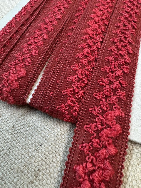 Upholstery Haberdashery Wide Decorative Braid - Cherry Red Boucle