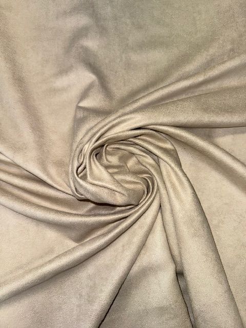 Cream 100% Polyester - Suede Upholstery Fabric