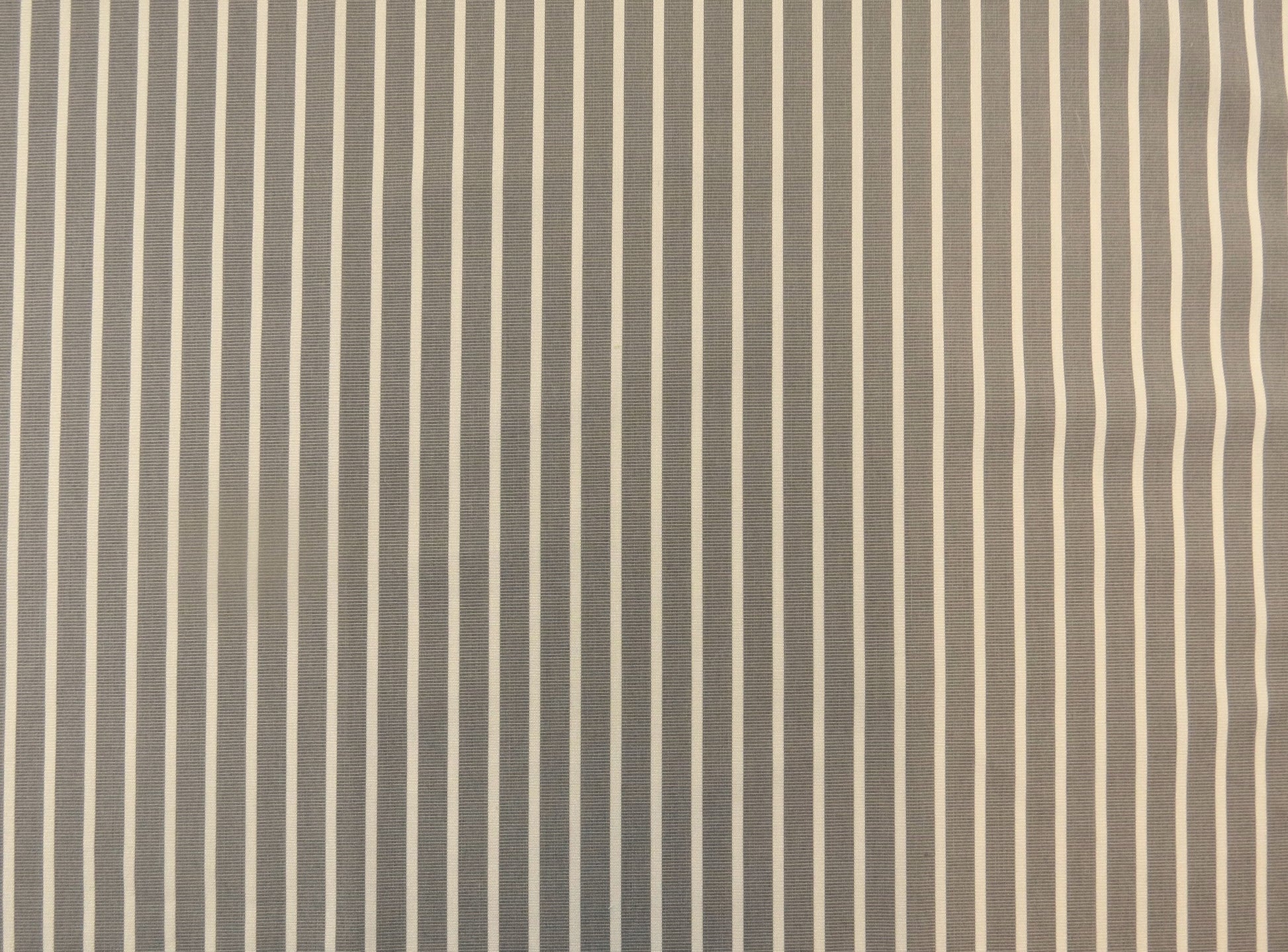 Striped Classic Linen Upholstery Fabric - Grey / Crem