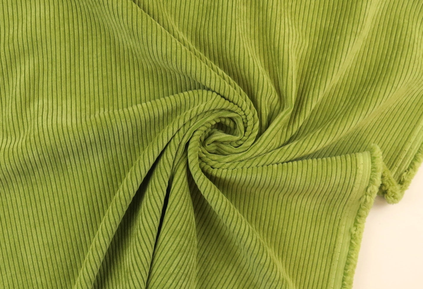 Self Pin Striped Velvet Upholstery Fabric - Lime