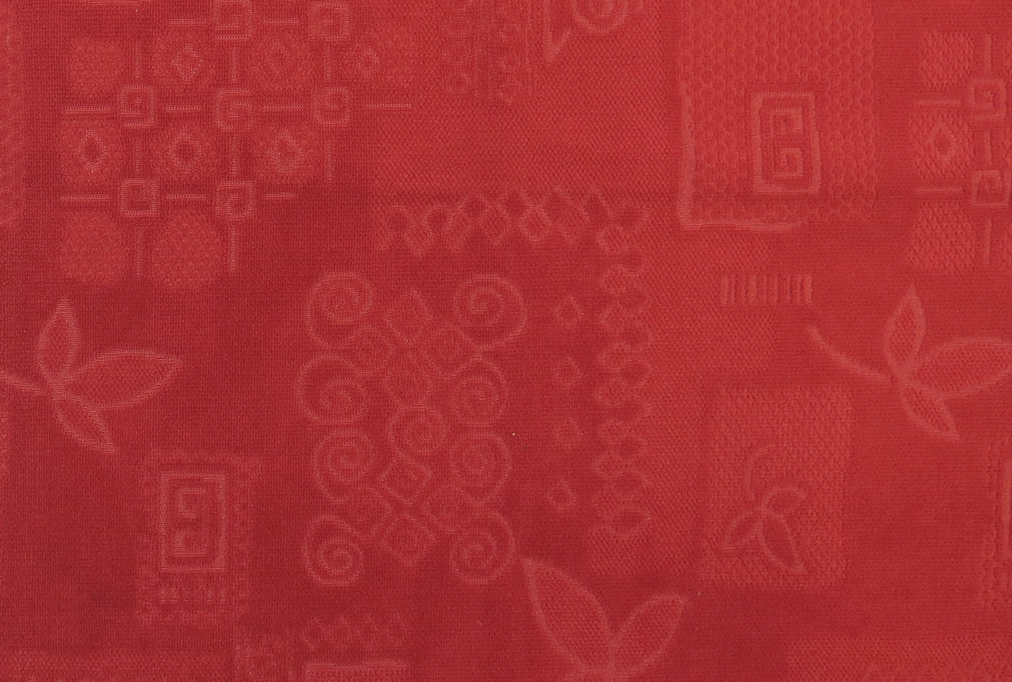 Terracotta Self Pattern Red Chenille Upholstery Fabric