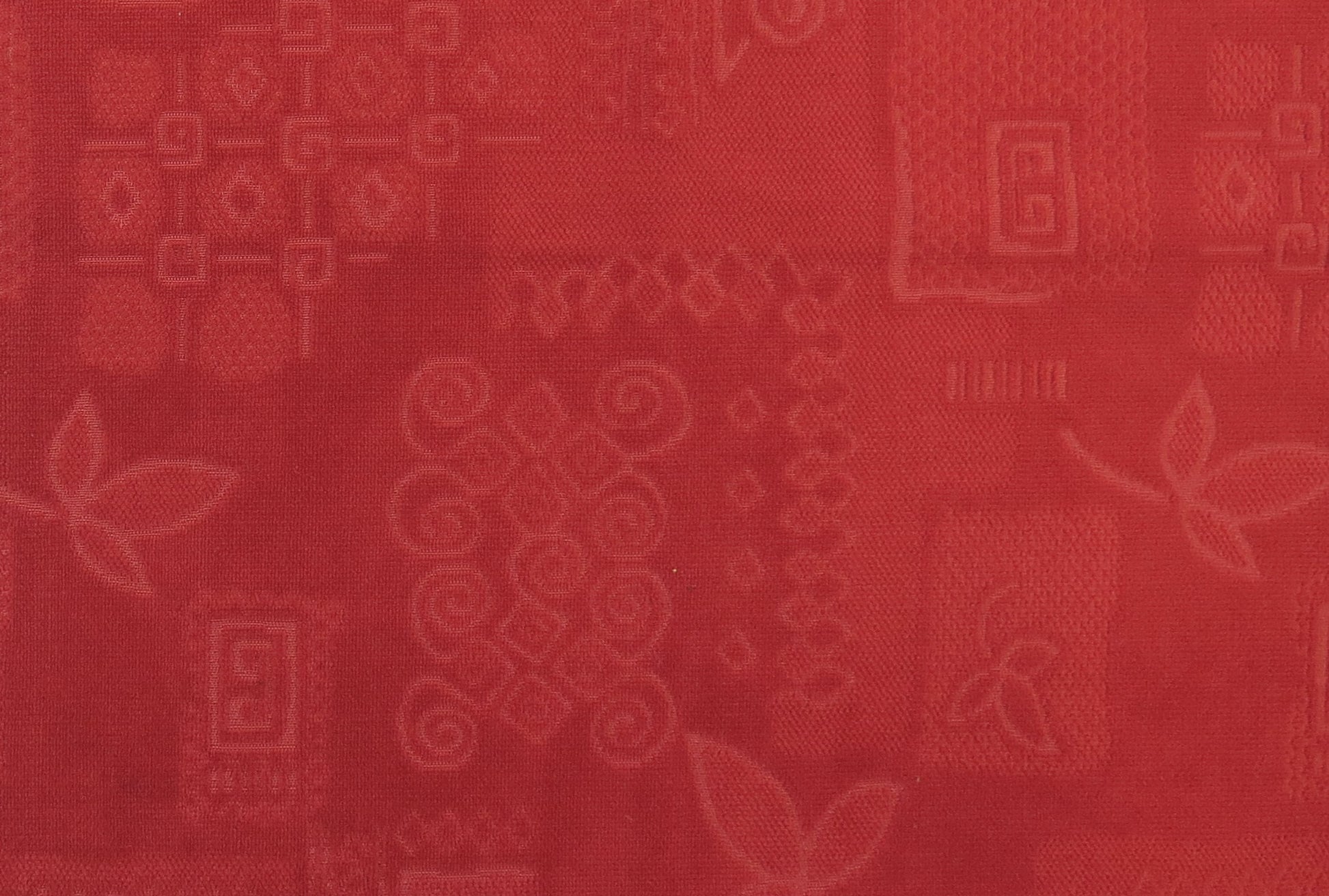 Terracotta Self Pattern Red Chenille Upholstery Fabric
