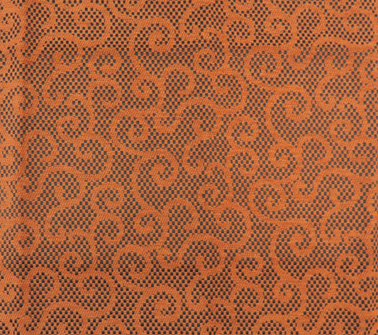 Terracotta Heavyweight Weave Scroll Design Upholstery Fabric - Orange - Soft Options upholstery trim