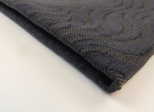 Heavy Weave Wave Design Chenille Upholstery Fabric