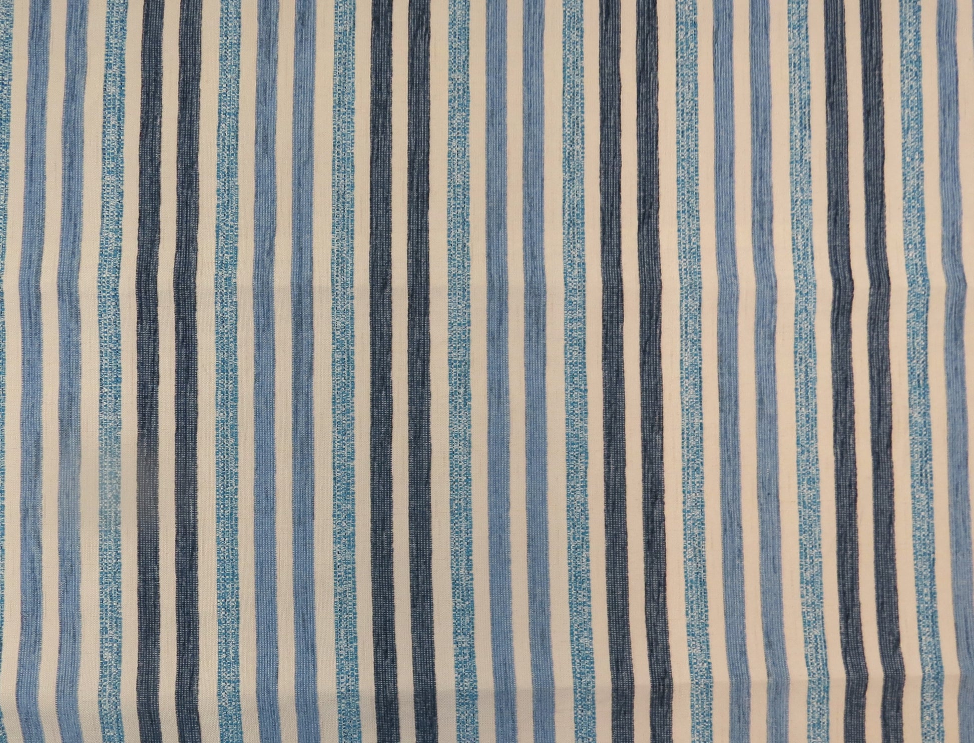 Blue Shades Stripes Sea Shore Upholstery Fabric