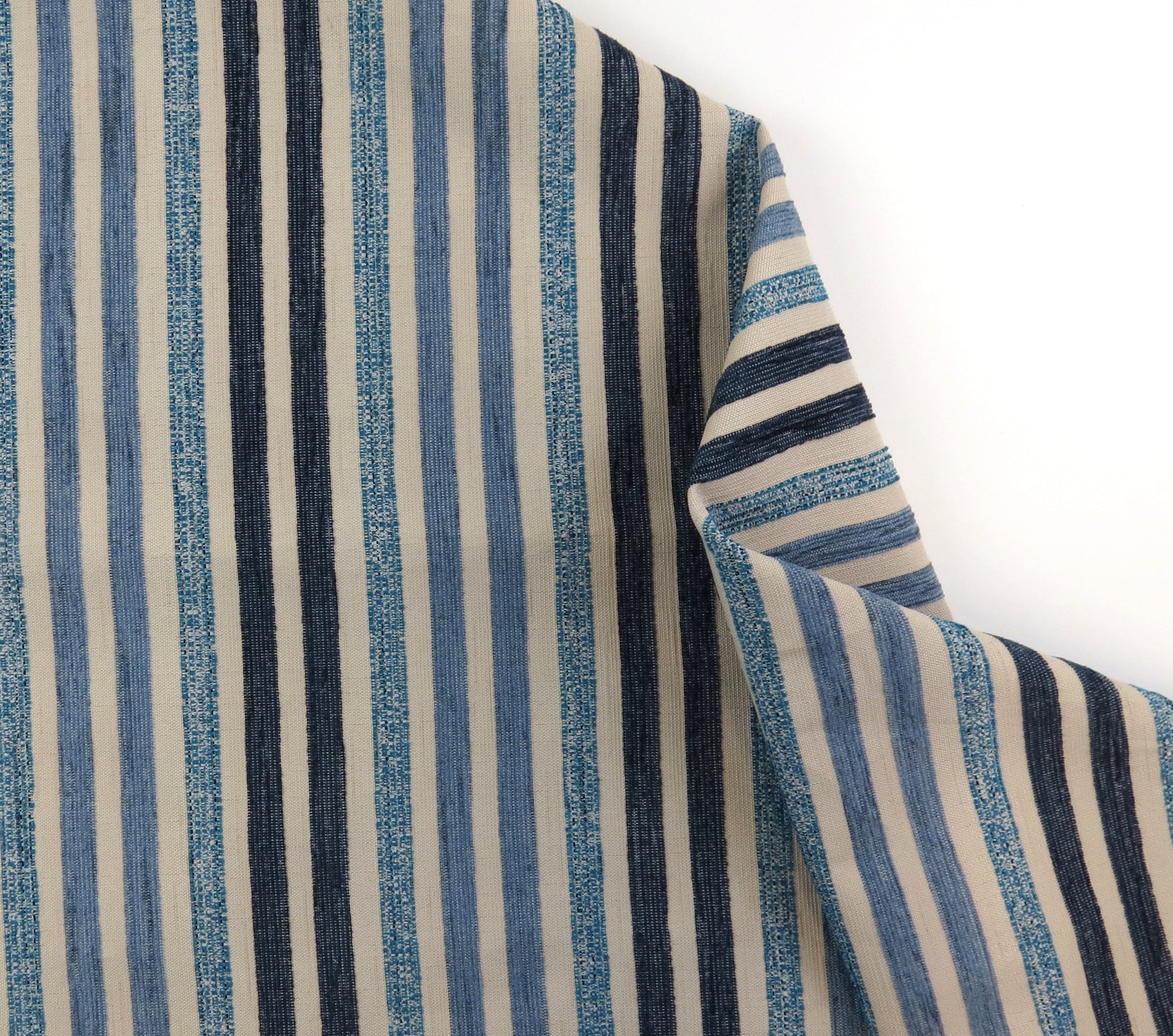 Blue Shades Stripes Sea Shore Upholstery Fabric