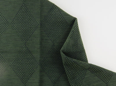 Contract Heavy Weave Self Pattern Diamond Upholstery Fabric - Green - Soft Options upholstery trim