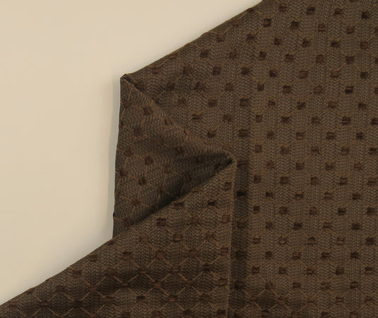 Brown Self Pattern Brocade Upholstery Fabric