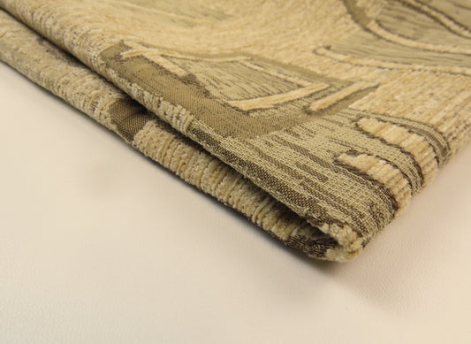 Contemporary Cream Chenille Upholstery Fabric