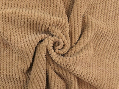 Ribbed Fawn Boucle Teddy Bear Upholstery Fabric - Soft Options upholstery trim