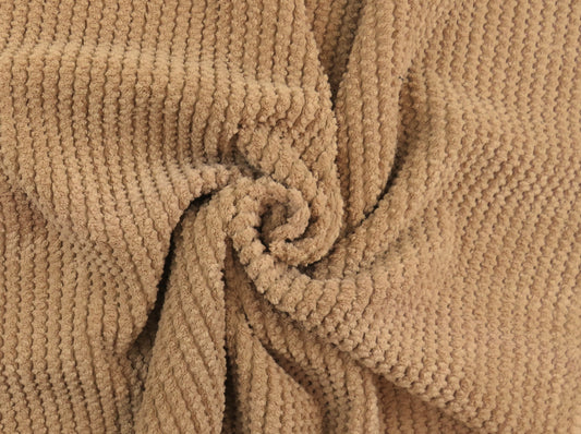Ribbed Fawn Boucle Teddy Bear Upholstery Fabric - Soft Options upholstery trim