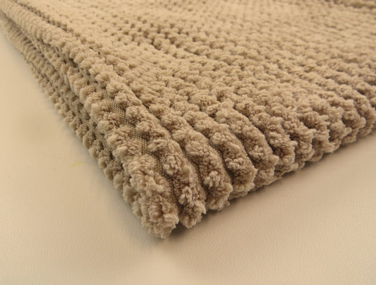 Ribbed Fawn Boucle Teddy Bear Upholstery Fabric