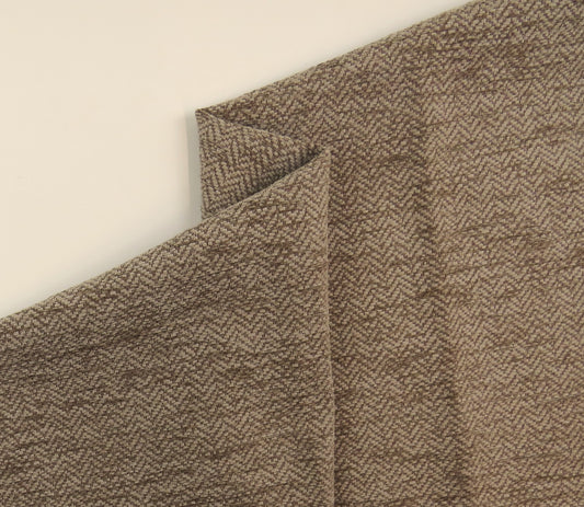 Subtle Chevron Light Brown Chenille Upholstery Fabric