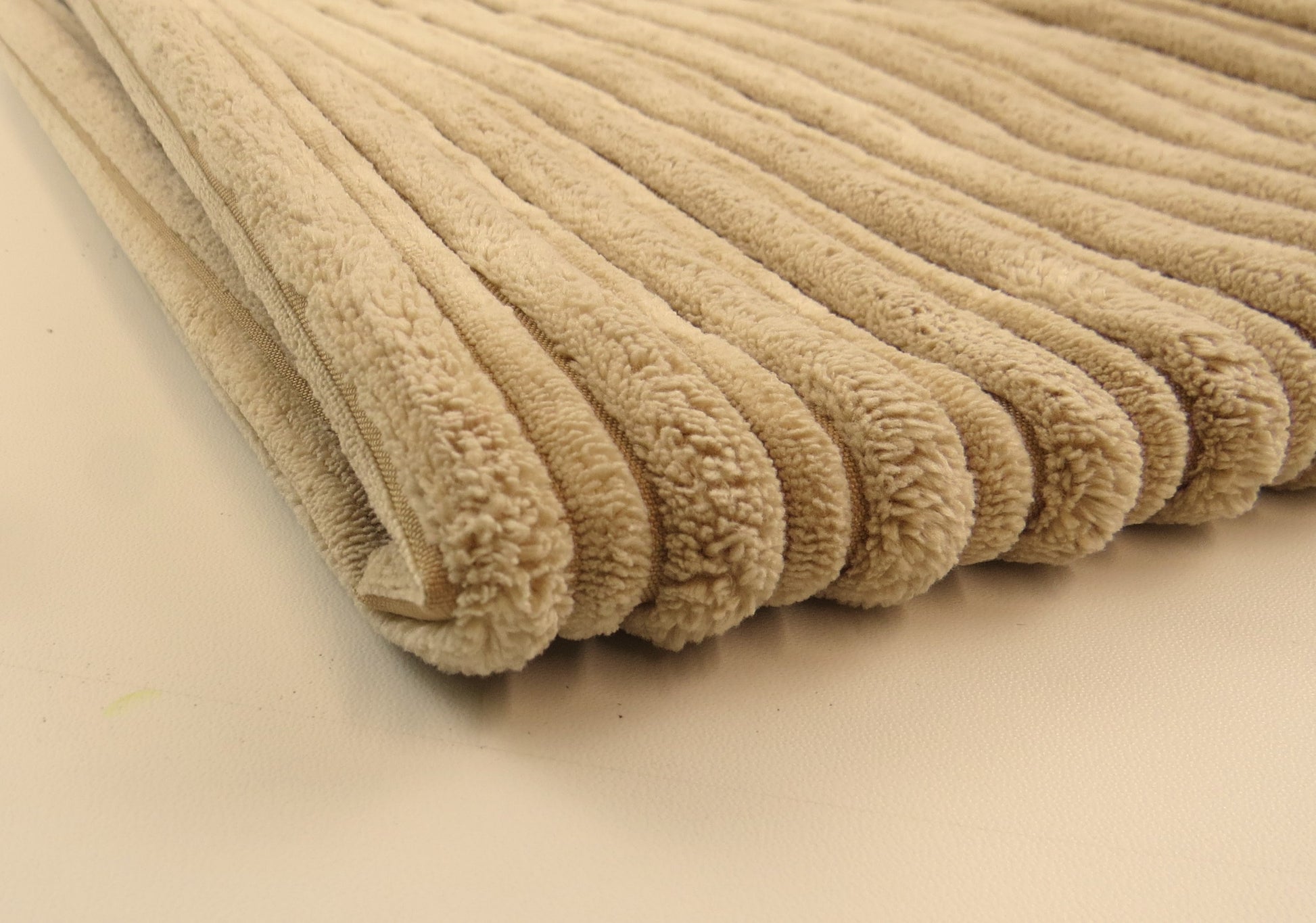Cream Jumbo Cord Velvet Upholstery Fabric