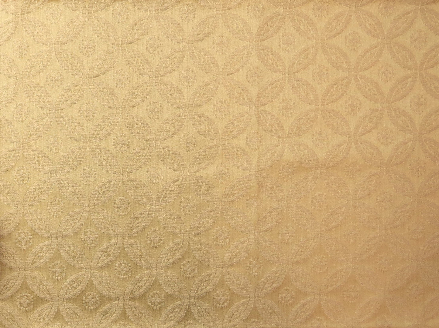 Traditional Cream Cirlcles Linen Upholstery Fabric