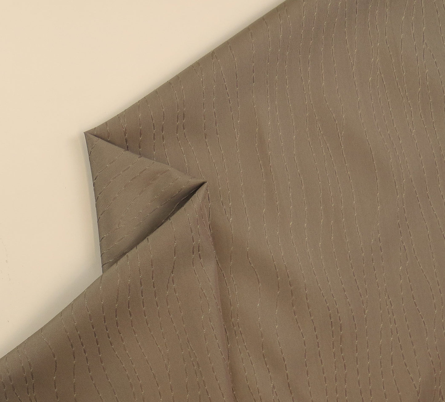 Fawn Wave Self Pattern Satin Brocade Upholstery Fabric