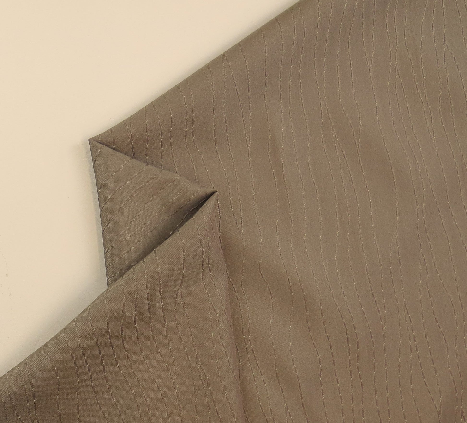 Fawn Wave Self Pattern Satin Brocade Upholstery Fabric