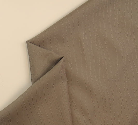 Fawn Wave Self Pattern Satin Brocade Upholstery Fabric