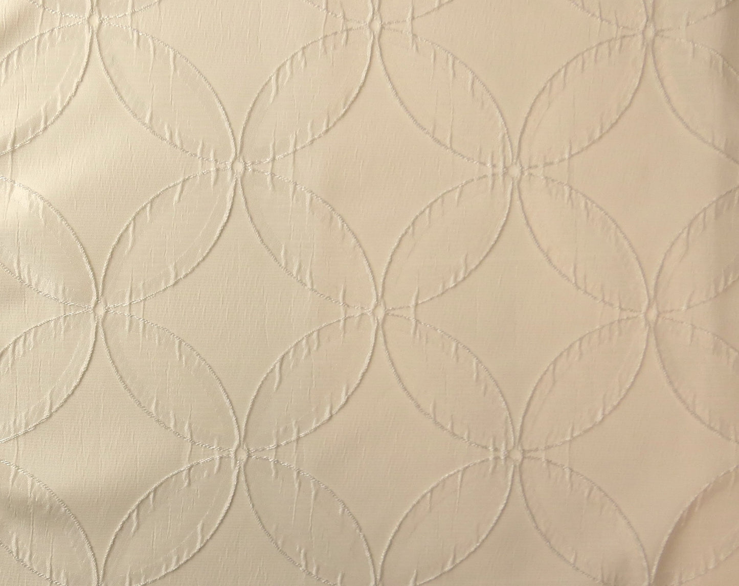 White Flower Circle Satin Brocade Upholstery Fabric - Soft Options upholstery trim