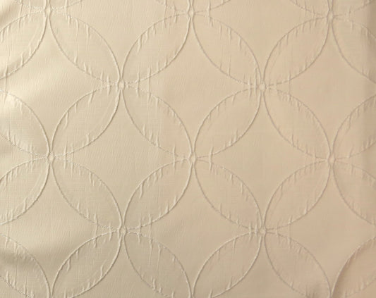 White Flower Circle Satin Brocade Upholstery Fabric - Soft Options upholstery trim