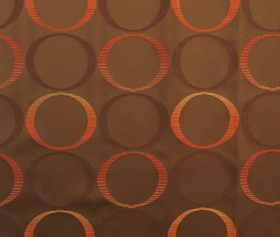 Orange And Brown Rings Brocade Upholstery Fabric - Soft Options upholstery trim