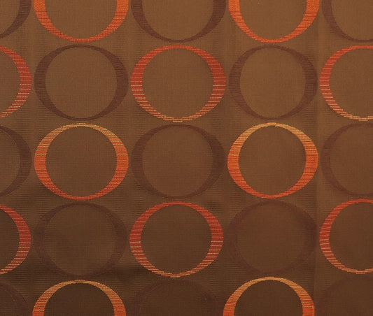 Orange And Brown Rings Brocade Upholstery Fabric - Soft Options upholstery trim