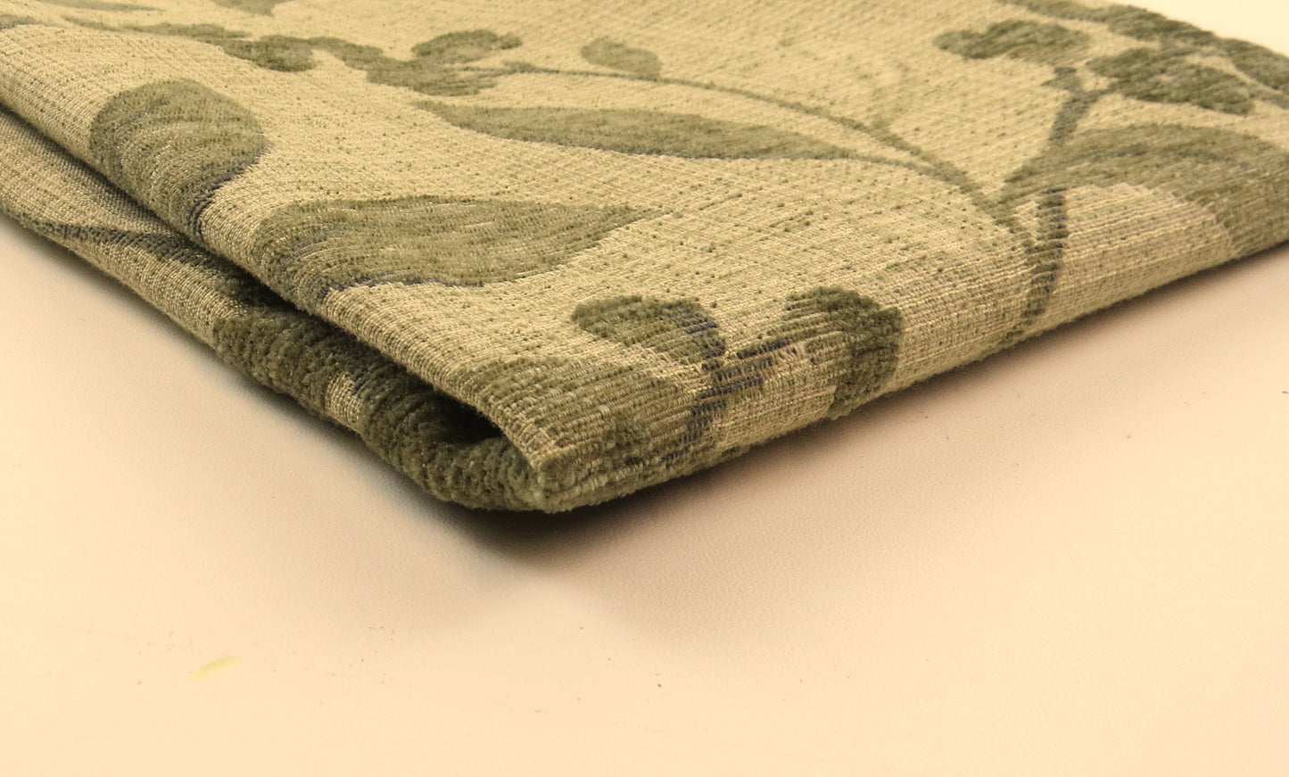 Green Floral Chenille Upholstery Fabric