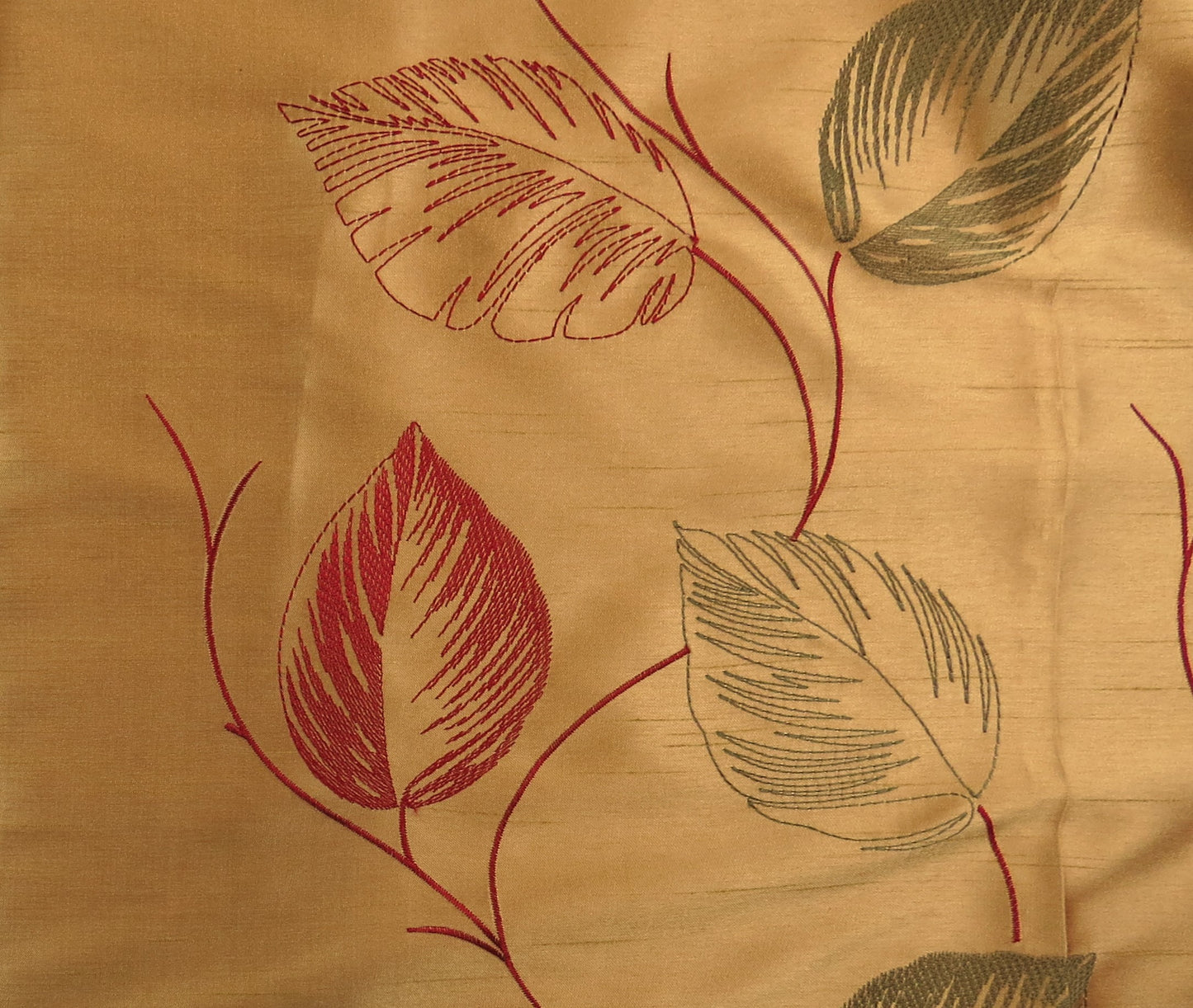 Gold Red And Green Floral Satin Brocade Upholstery Fabric - Soft Options upholstery trim