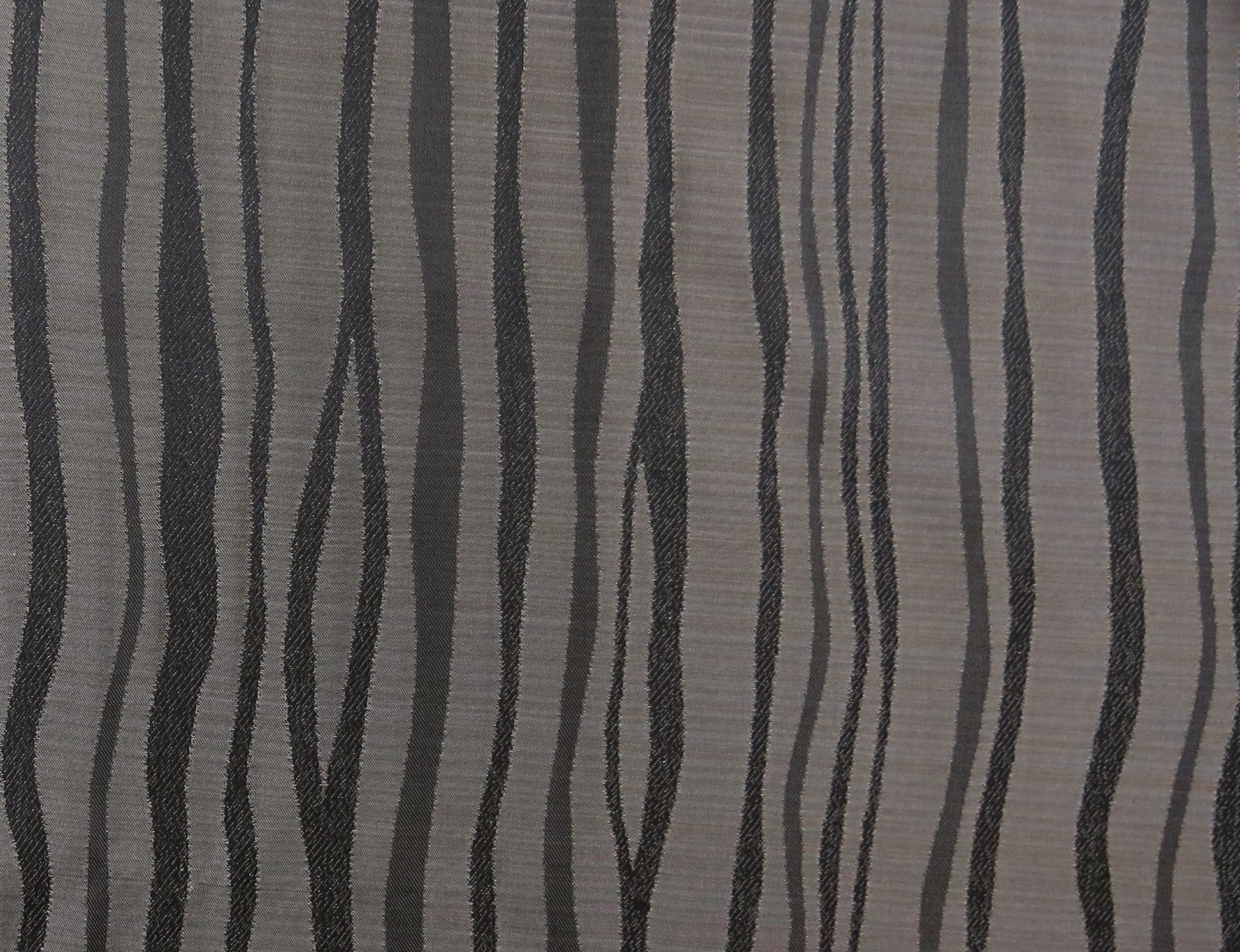 Black And Grey Wave Brocade Upholstery Fabric
