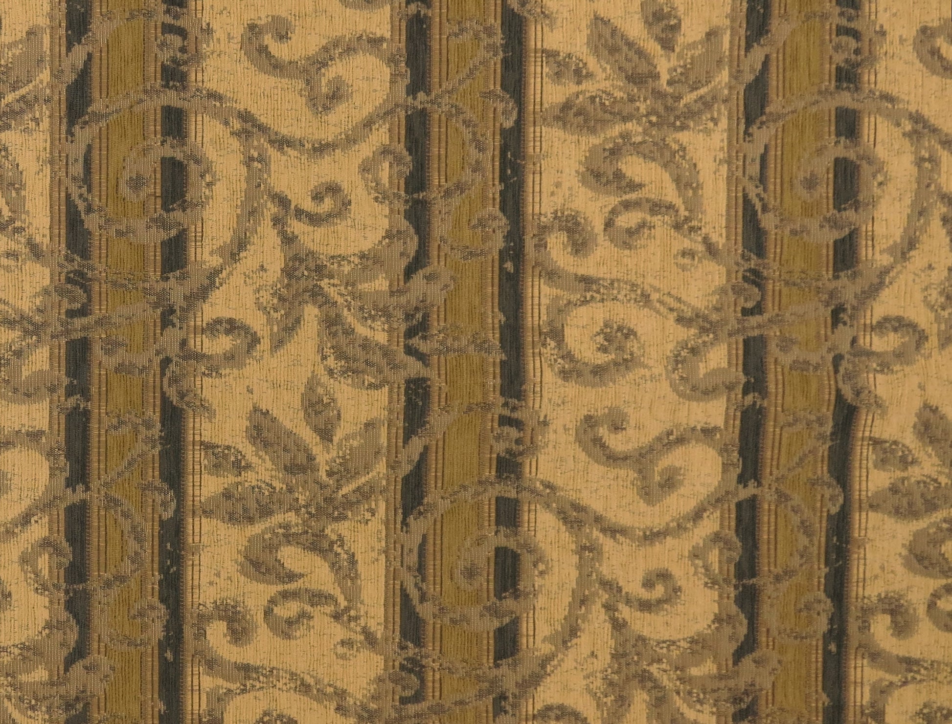 Traditional Natural Stripe Chenille Upholstery Fabric