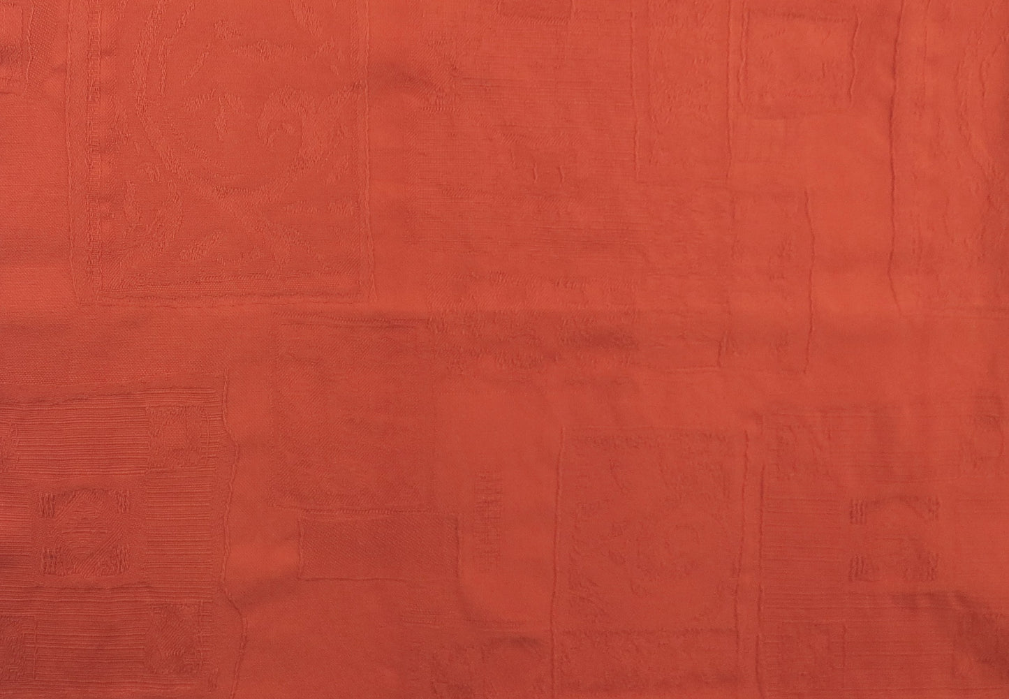 Terracotta Self Pattern Cotton Upholstery Fabric