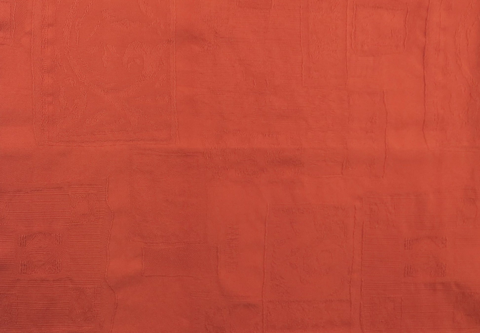 Terracotta Self Pattern Cotton Upholstery Fabric