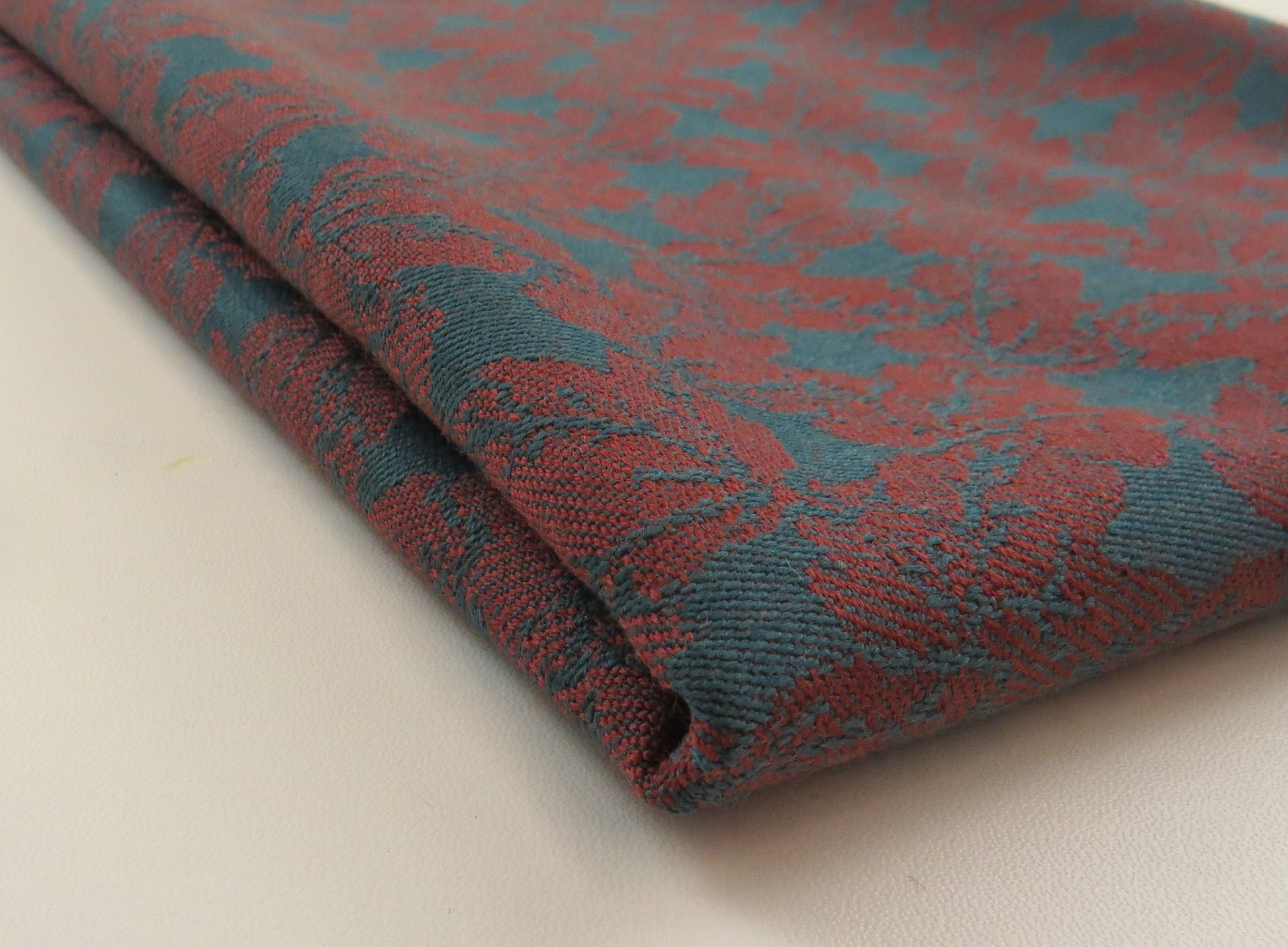 Blue And Purple Modern Floral Flat Weave Upholstery Fabric