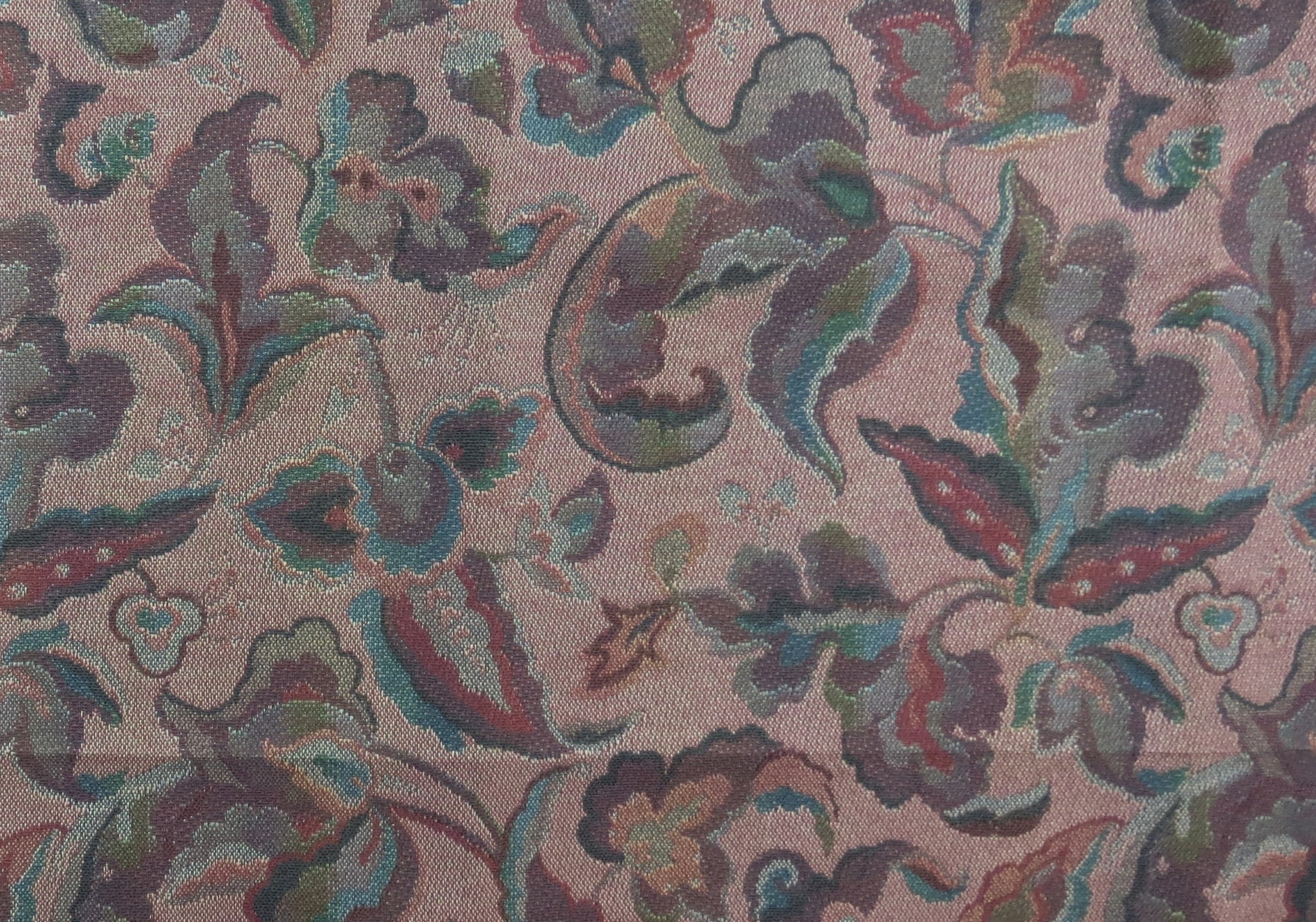 Purple Floral Flat Weave Upholstery Fabric