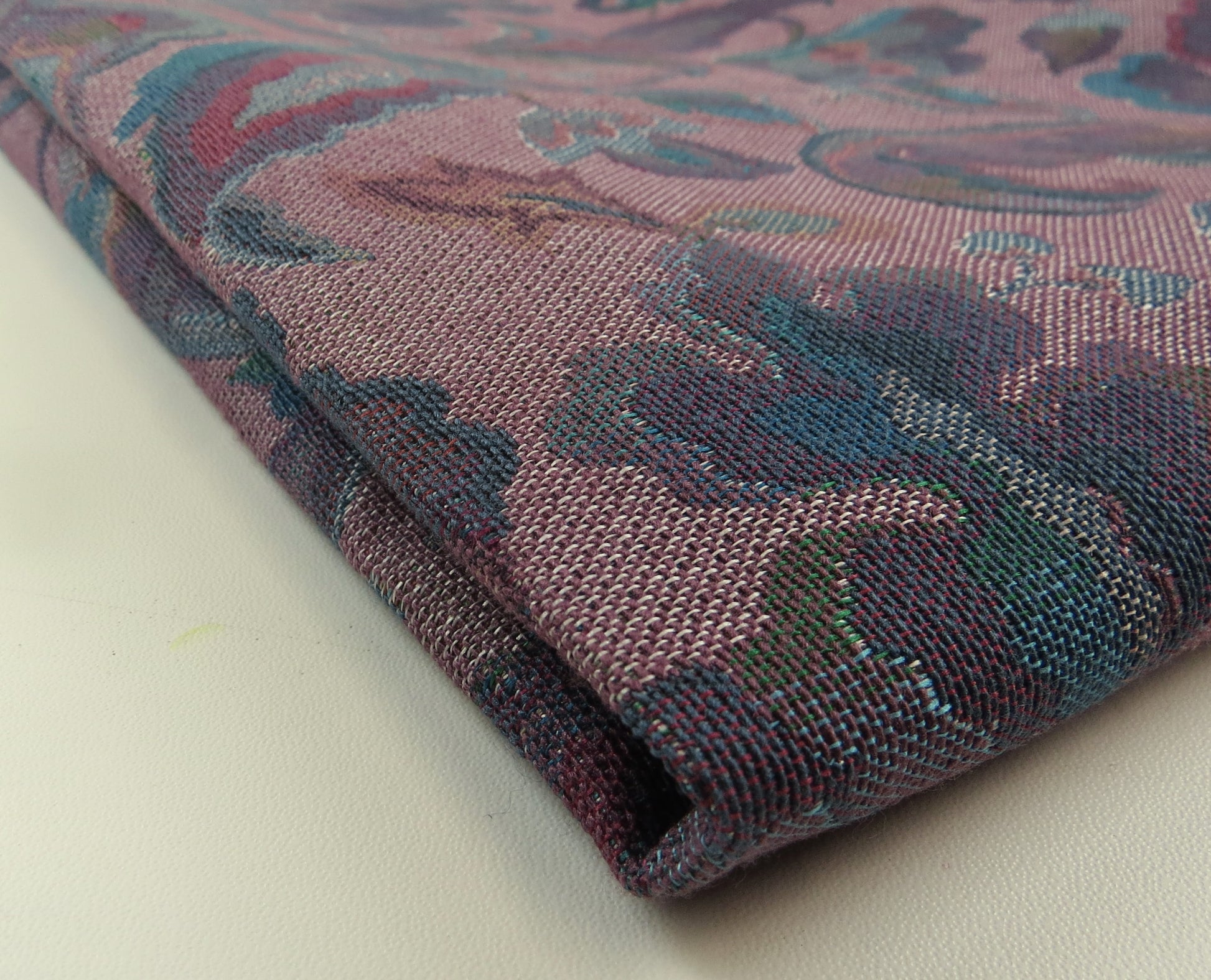 Purple Floral Flat Weave Upholstery Fabric