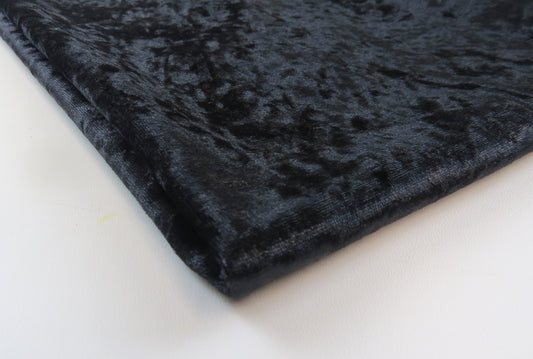 Black Crushed Velvet Upholstery Fabric - Soft Options upholstery trim