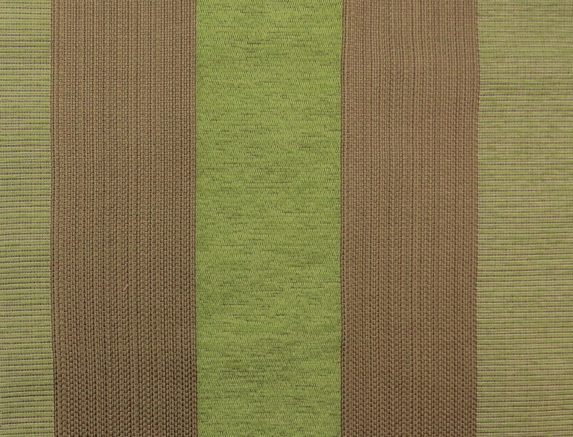 Brown And Green Stripe Flat Weave Upholstery Fabric
