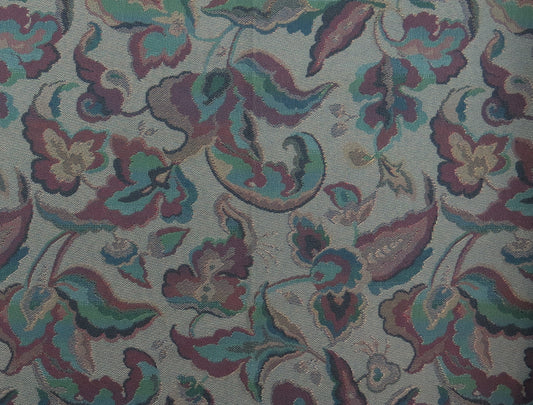 Blue And Purple Floral Flat Weave Upholstery Fabric - Soft Options upholstery trim