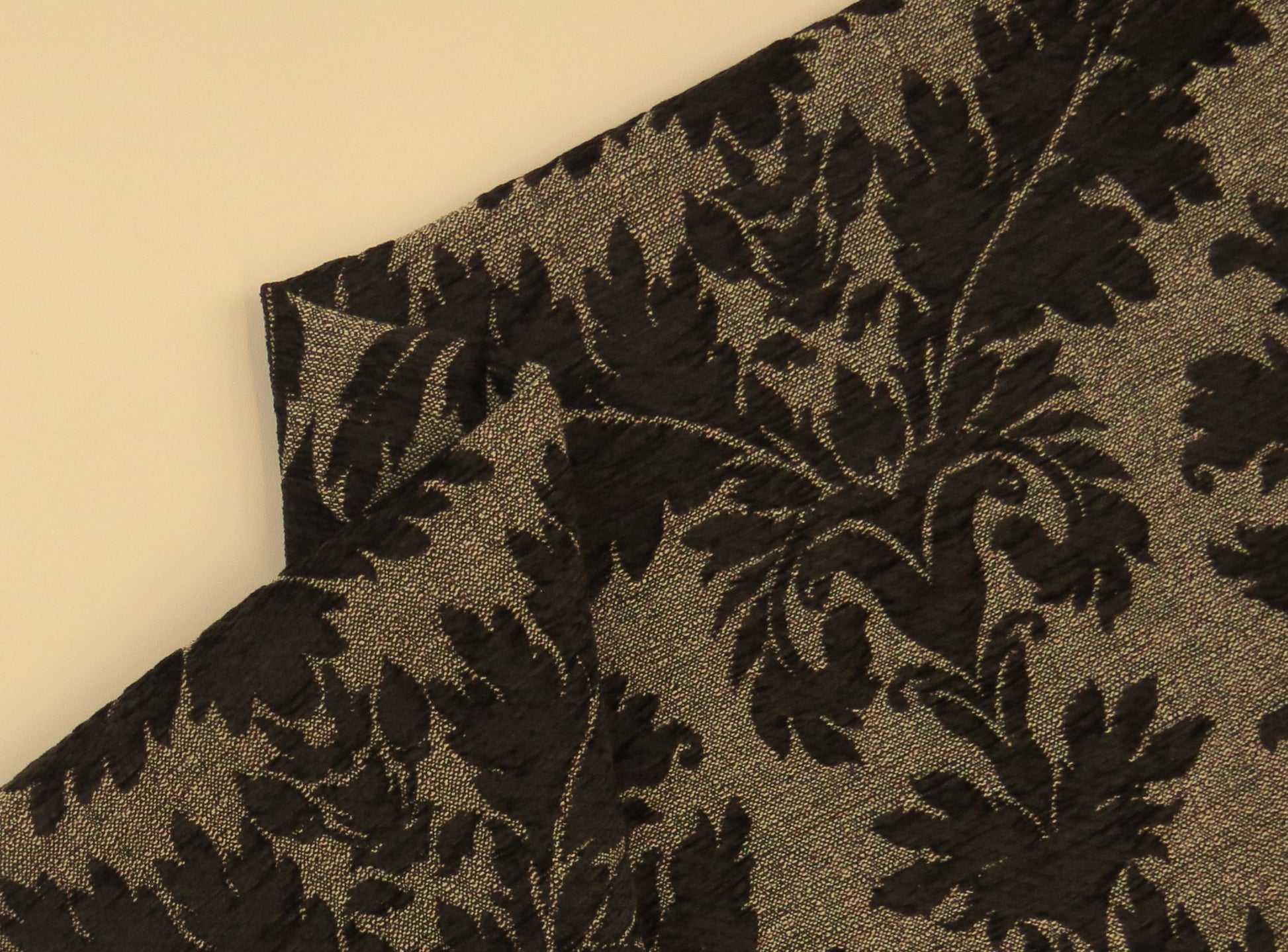 Rich Brown Floral Chenille Upholstery Fabric