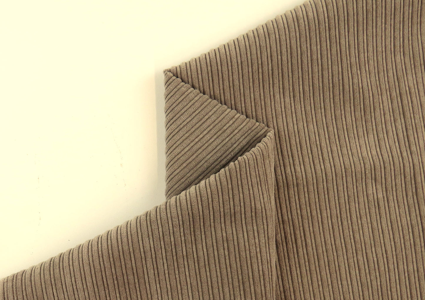 Ribbed Fawn Velvet Upholstery Fabric
