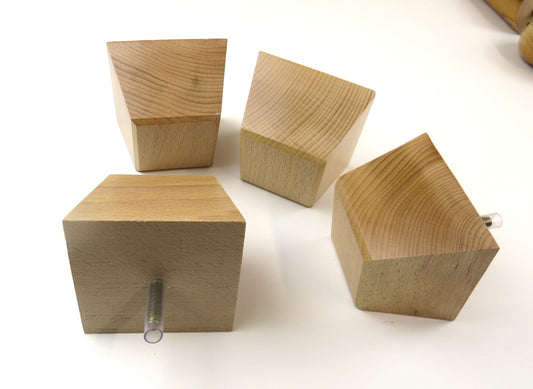 Light Wood Beech Square TapeRed Leg - Set Of 4 - Soft Options upholstery trim