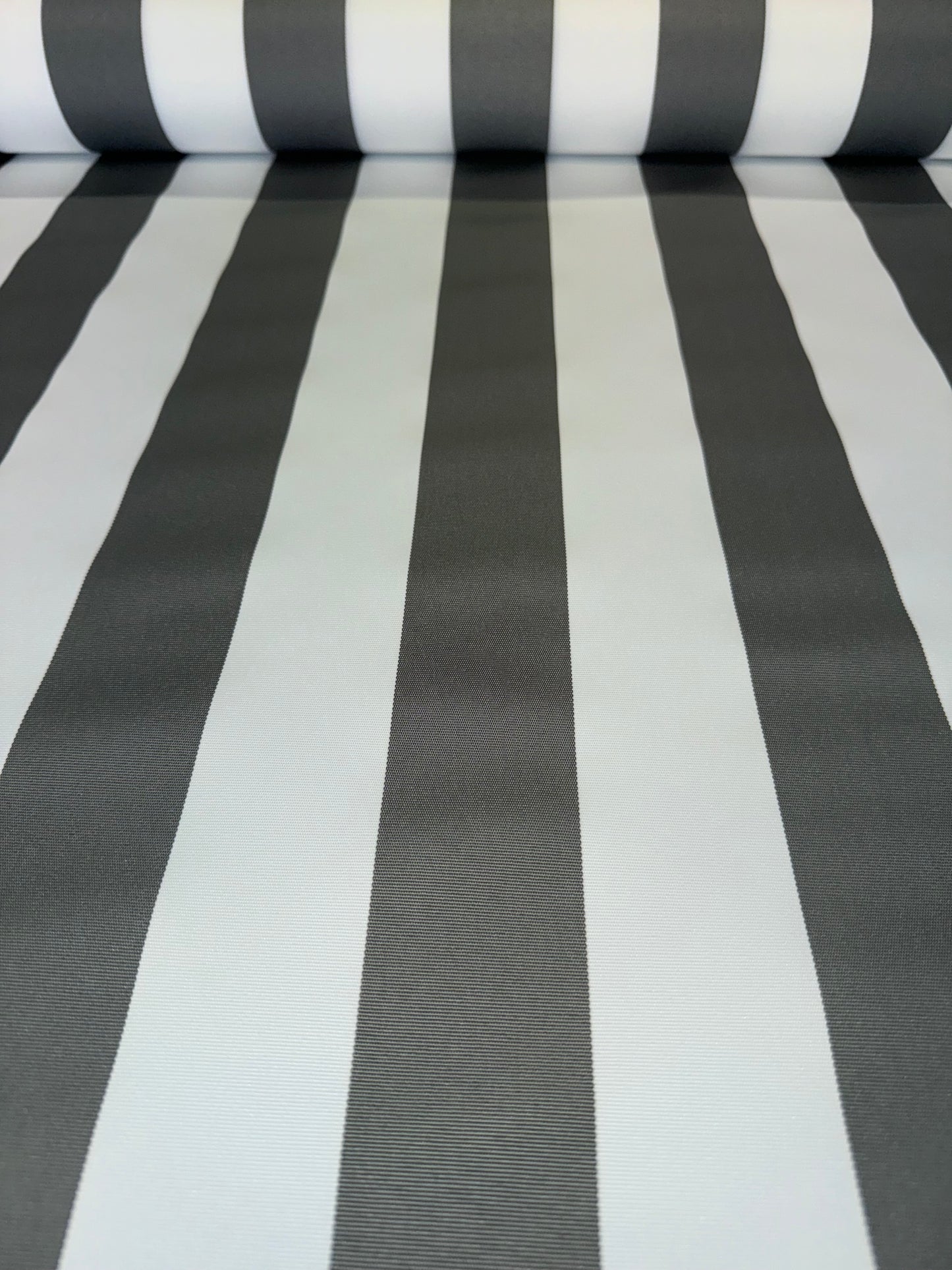 Whitesands Grey Seaside Striped Outdoor Fabric