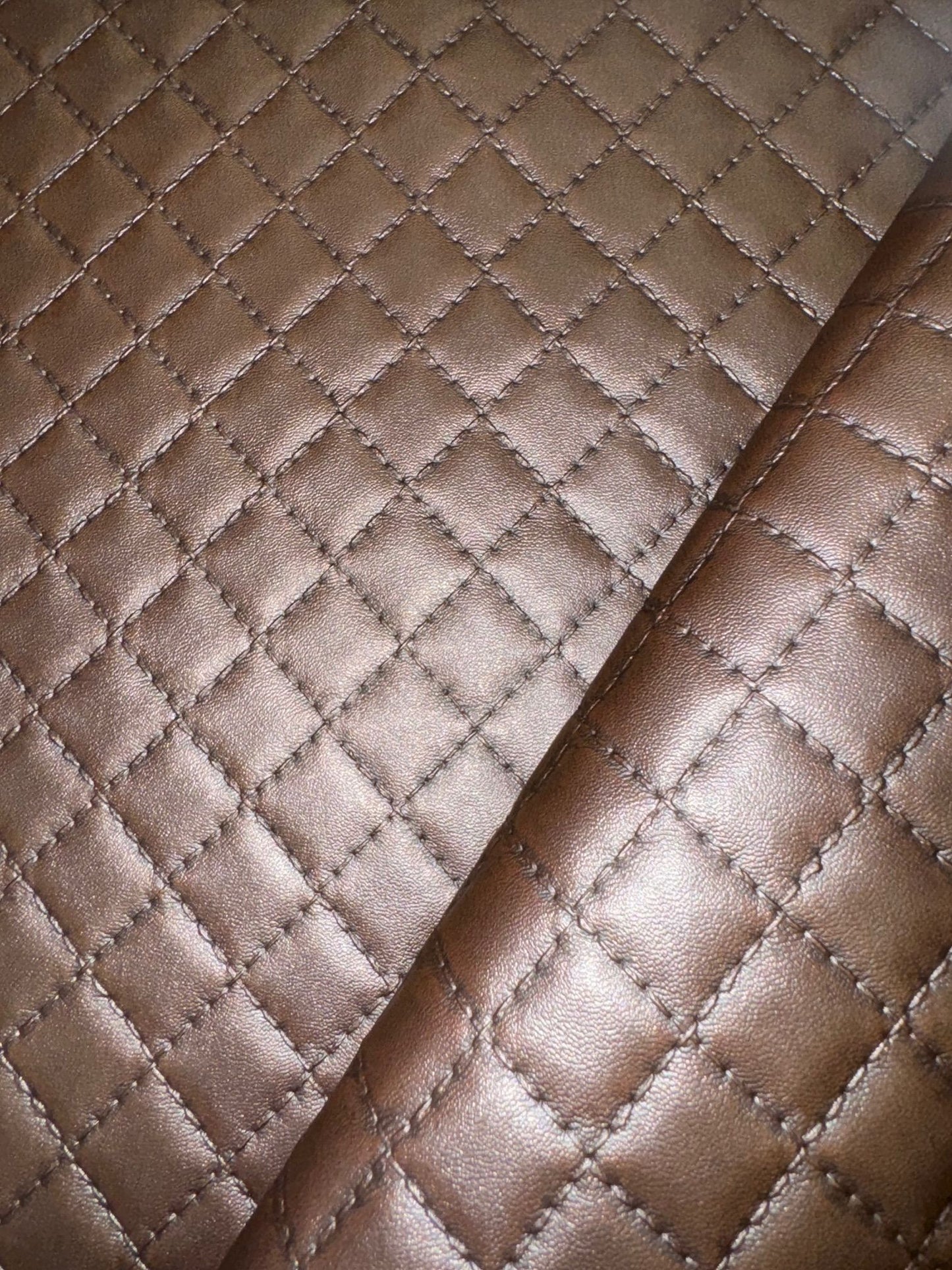 Luxury Diamond Quilted Vinyl - Chocolate