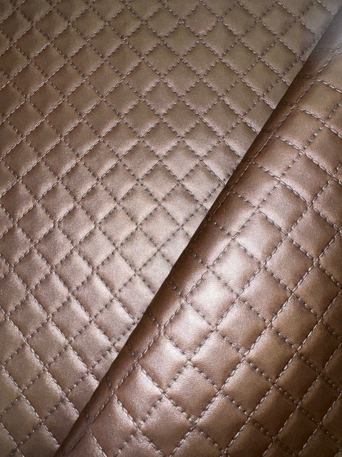 Luxury Diamond Quilted Vinyl - Chocolate