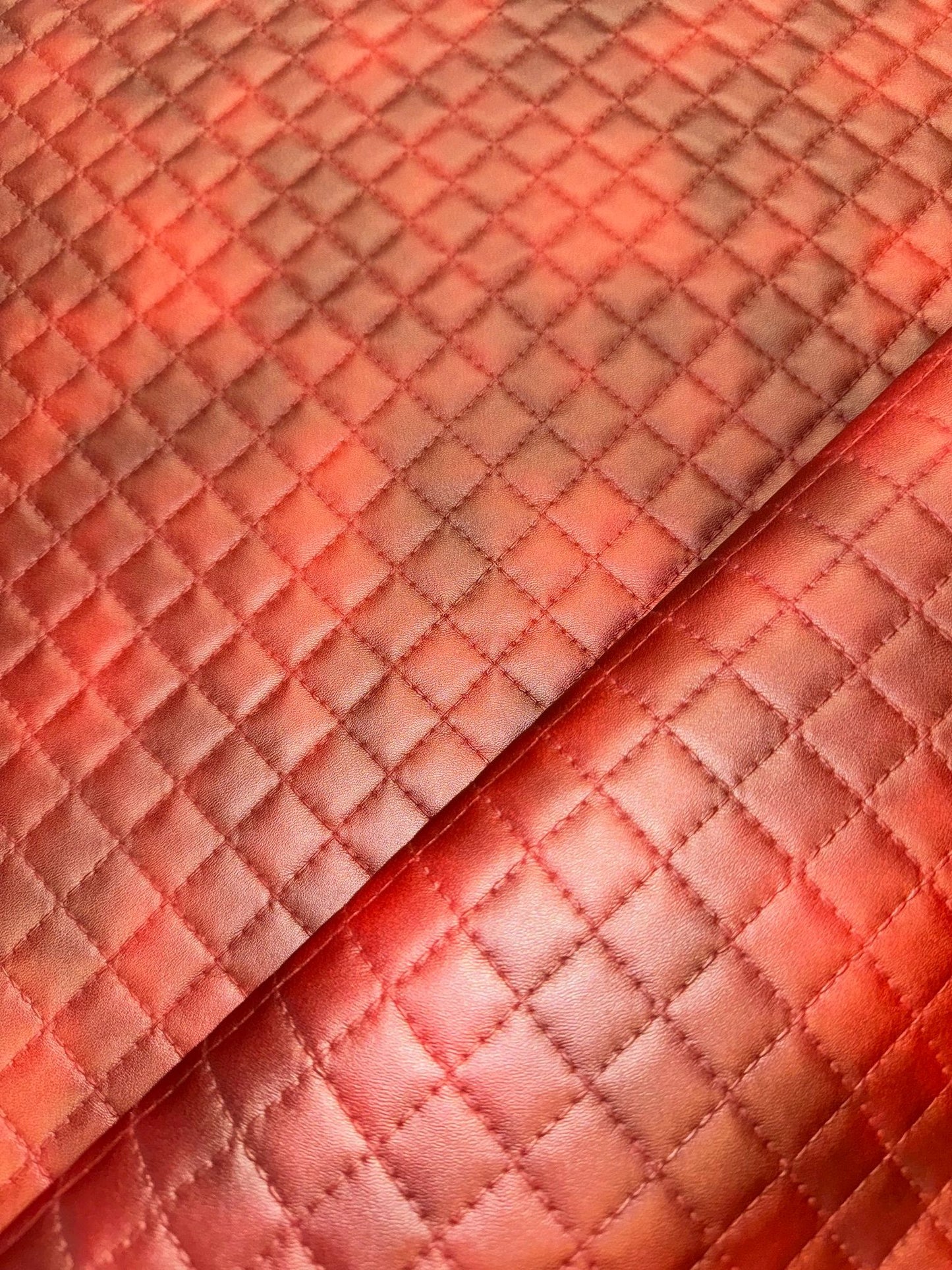 Luxury Diamond Quilted Vinyl - Maroon Marbled