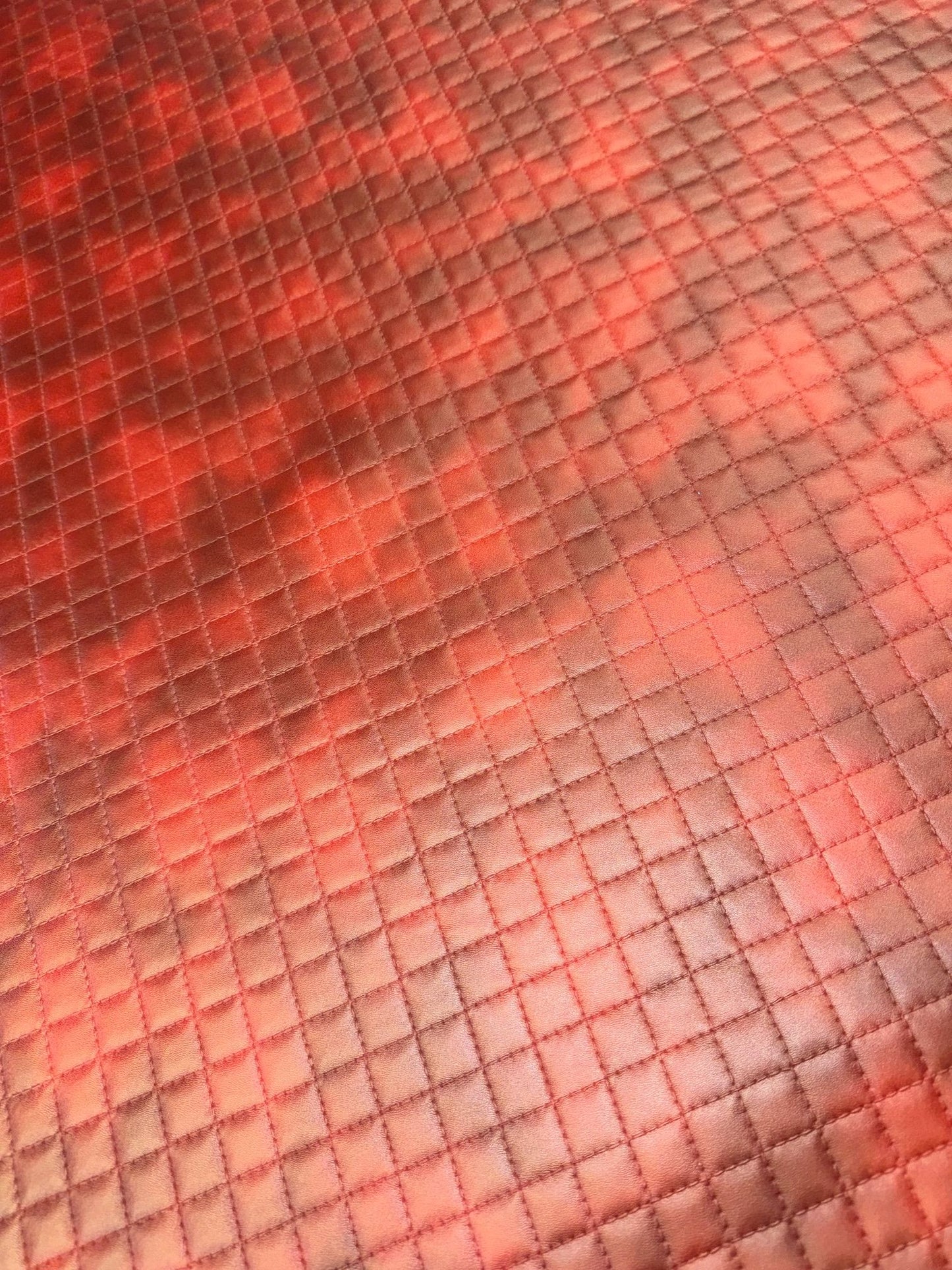 Luxury Diamond Quilted Vinyl - Maroon Marbled