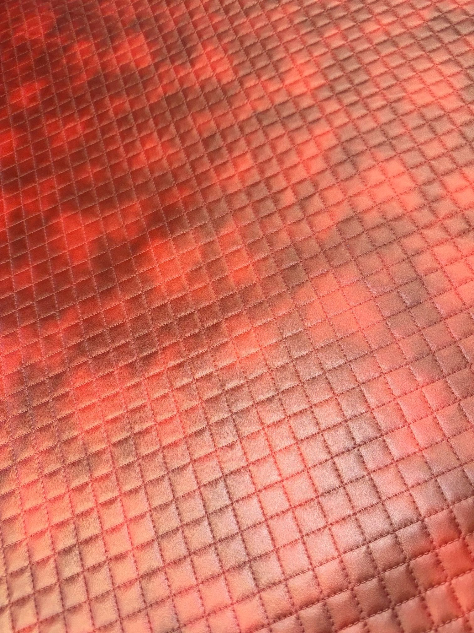 Luxury Diamond Quilted Vinyl - Maroon Marbled